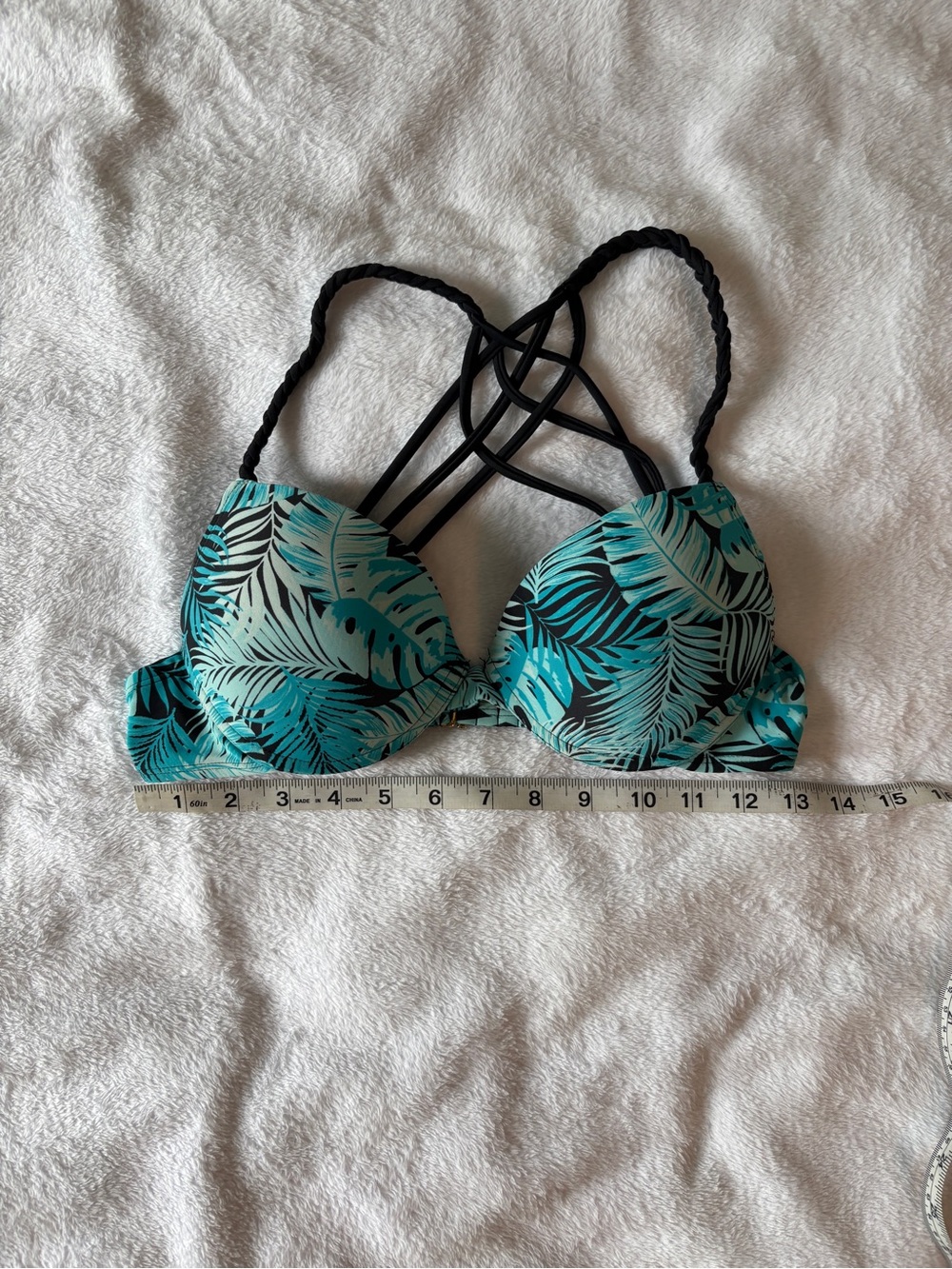 Trillium Black and Teal Swimwear Top - Picture 6 of 9
